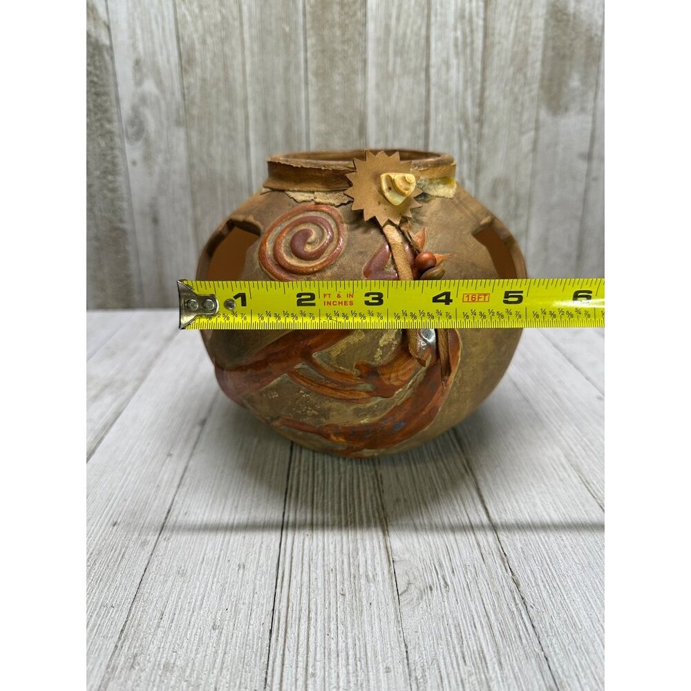 Vtg Indian Tribal Pottery Clay Vase Home Decor Collector Piece Stirrup Spout 6" - Picture 9 of 9